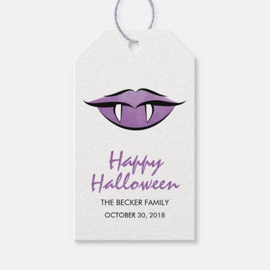 Étiquettes-cadeau Balise cadeau Halloween Lips Goth Happy Halloween (Devant)