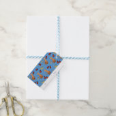 Étiquettes-cadeau Balise cadeau Hanoukka Cat Dreidel Blue (With Twine)