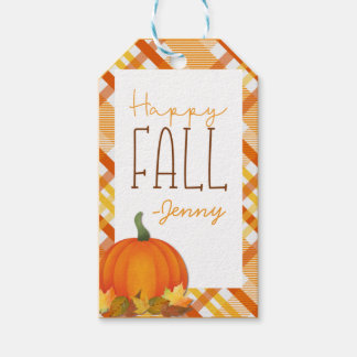 Étiquettes-cadeau Balise Cadeau Happy Fall Pour Thanksgiving
