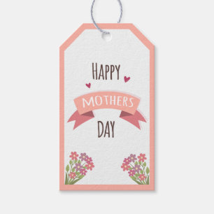 Étiquettes-cadeau Balise cadeau Joyeux Fête des Mères - Design flora