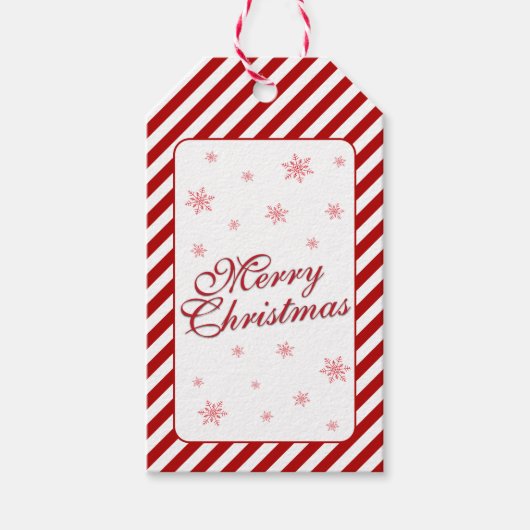 Étiquettes-cadeau Balise cadeau Joyeux Noël Snowflakes (Devant)