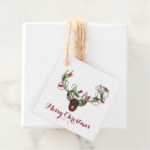 Étiquettes Cadeau Balise cadeau Joyeux rennes de Noël (En situation)