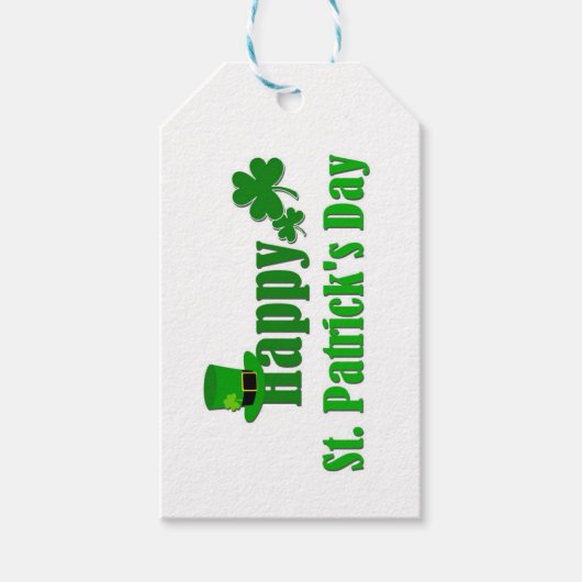 Étiquettes-cadeau Balise cadeau Joyeux St. Patrick (Devant)