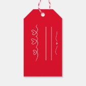 Étiquettes-cadeau Balise cadeau Joyeux Valentines Day Simple Rouge & (Dos)