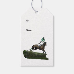 Étiquettes-cadeau Balise cadeau Jumper Horse Jockey in Green