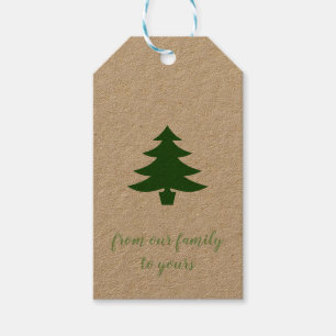 Étiquettes-cadeau Balise cadeau Kraft Paper Pine Fir Tree