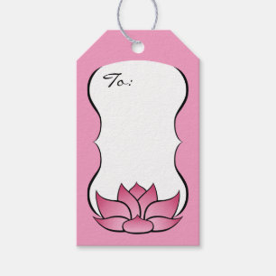 Étiquettes-cadeau Balise cadeau Lotus en rose