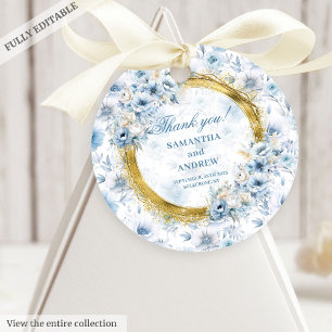 Étiquettes Cadeau Balise cadeau Mariage Chic Bohemian Pastel Blue Go