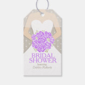 Étiquettes-cadeau Balise cadeau mariage de répétition violet de douc (Devant)