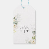 Étiquettes-cadeau Balise cadeau Mariage de Roses blanches vertes (Dos)