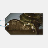 Étiquettes-cadeau Balise cadeau Mariage Rustic Barn & Tree Lights (Dos Horizontal)