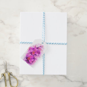 Étiquettes-cadeau Balise cadeau mariage stylisée violet rose orchidé