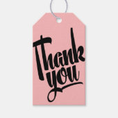 Étiquettes-cadeau Balise cadeau Merci de calligraphie à main rose (Devant)