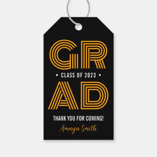 Étiquettes-cadeau Balise cadeau Merci de graduation moderne simple (Devant)