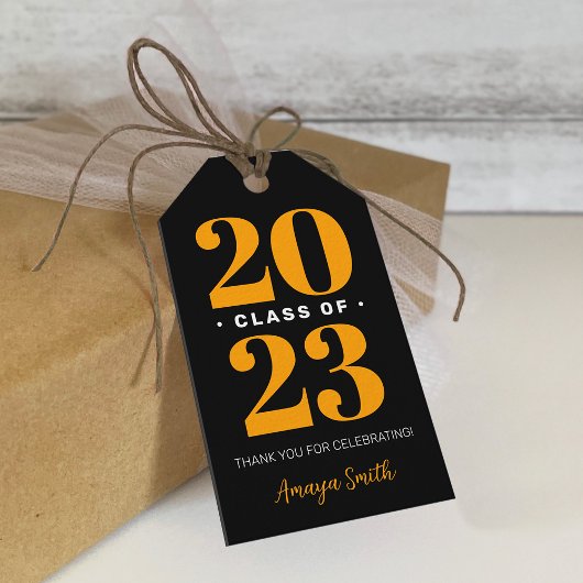 Étiquettes-cadeau Balise cadeau Merci de graduation moderne simple