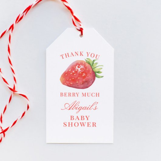 Étiquettes-cadeau Balise cadeau Merci fraise