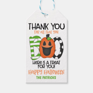 Étiquettes-cadeau Balise cadeau Merci Halloween