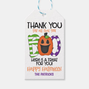 Étiquettes-cadeau Balise cadeau Merci Halloween