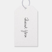 Étiquettes-cadeau Balise cadeau Merci Kraft en noir Script (Dos)