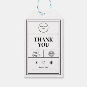 Étiquettes-cadeau Balise cadeau Merci logo personnalisable