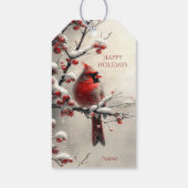 Étiquettes-cadeau Balise cadeau Noël Cardinal Rouge (Dos)