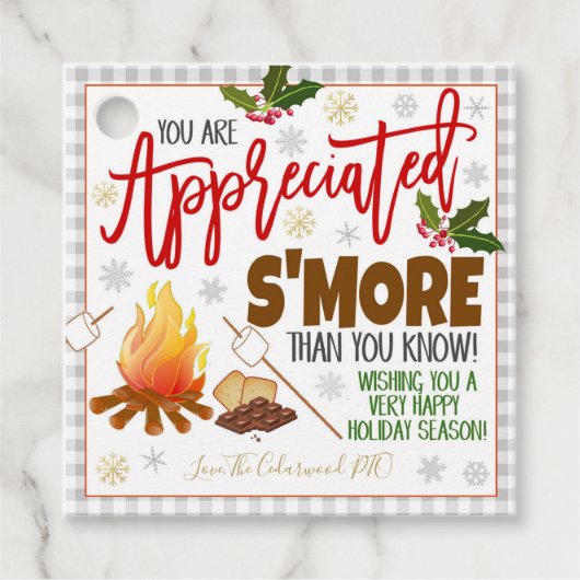 Étiquettes Cadeau Balise cadeau Noël S''mores (Devant)