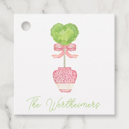 Étiquettes Cadeau Balise Cadeau Optimisation Coeur rose (Devant)