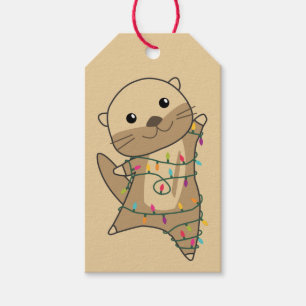 Étiquettes-cadeau Balise cadeau Otter Noël Neige Animaux d'hiver Ott