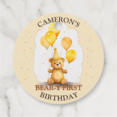 Étiquettes Cadeau Balise cadeau Ours Jaune Ours (Dos)