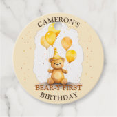 Étiquettes Cadeau Balise cadeau Ours Jaune Ours (Devant)