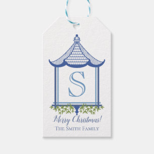 Étiquettes-cadeau Balise cadeau Pagoda Blue & White