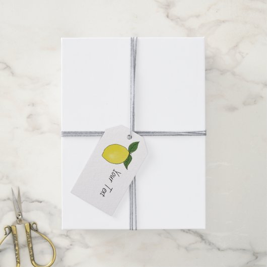 Étiquettes-cadeau Balise cadeau personnalisé Citron Favoriser le boî (Avec de la ficelle)
