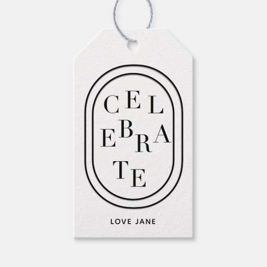 Étiquettes-cadeau Balise cadeau personnalisé "fêter" (Devant)