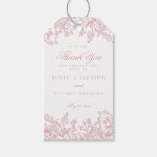 Étiquettes-cadeau Balise cadeau Pink Chinoiserie Vintage Floral Favo