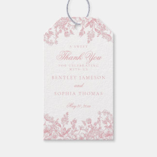 Étiquettes-cadeau Balise cadeau Pink Chinoiserie Vintage Floral Favo