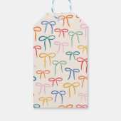 Étiquettes-cadeau Balise cadeau Pink Simple Bow Blank (Dos)