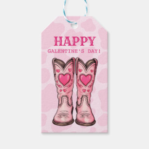 Étiquettes-cadeau Balise cadeau Pink Western Cowgirl Boots