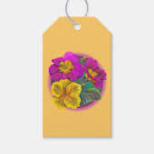 Étiquettes-cadeau Balise cadeau Primrose fine peinture rose jaune (Devant)