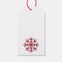 Balise cadeau Red snowflake blanche sur le dos