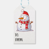 Étiquettes-cadeau Balise cadeau Snowman 2 (Devant)