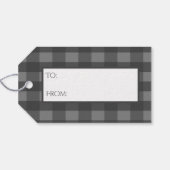 Étiquettes-cadeau Balise cadeau Snowman Grey Buffalo Plaid (Dos (Horizontal))