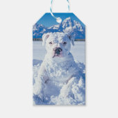 Étiquettes-cadeau Balise cadeau Snowman Pitbull Chien Chien Chien Gr (Devant)