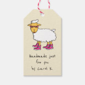 Étiquettes-cadeau Balise cadeau tricot thème mouton (Devant)