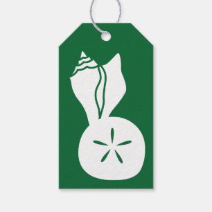 Étiquettes-cadeau Balise Cadeau vert pour les coquillages d'été