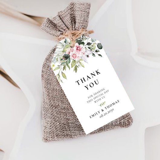 Étiquettes-cadeau Balise Cadeau vert rose pâle