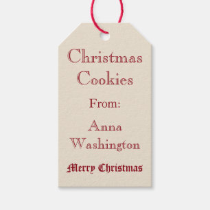 Étiquettes-cadeau Balise cadeaux de Noël Jacquard personnalisé Cooki