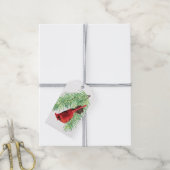 Étiquettes-cadeau Balise Cardinal sur cadeau À feuillage persistant  (Avec de la ficelle)