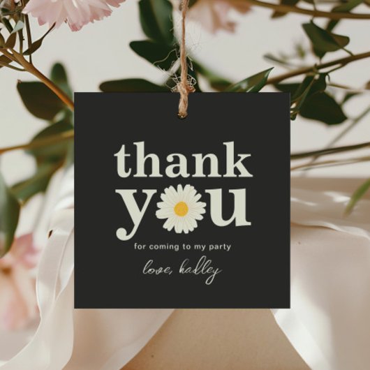 Étiquettes Cadeau Balise Carré marguerite