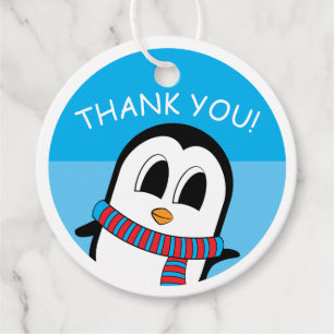 Étiquettes Cadeau Balise Cercle de pingouin mignon