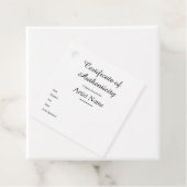 Étiquettes Cadeau Balise Certificat d'authenticité Carré customisé (En situation)